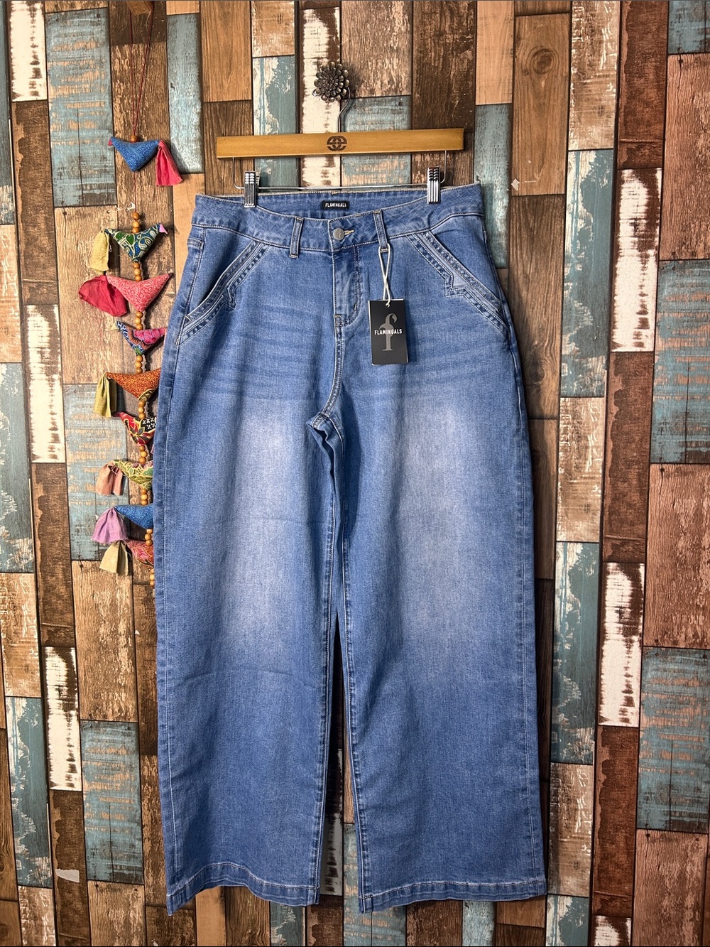 Flamingals Wide-Leg Jeans western pockets